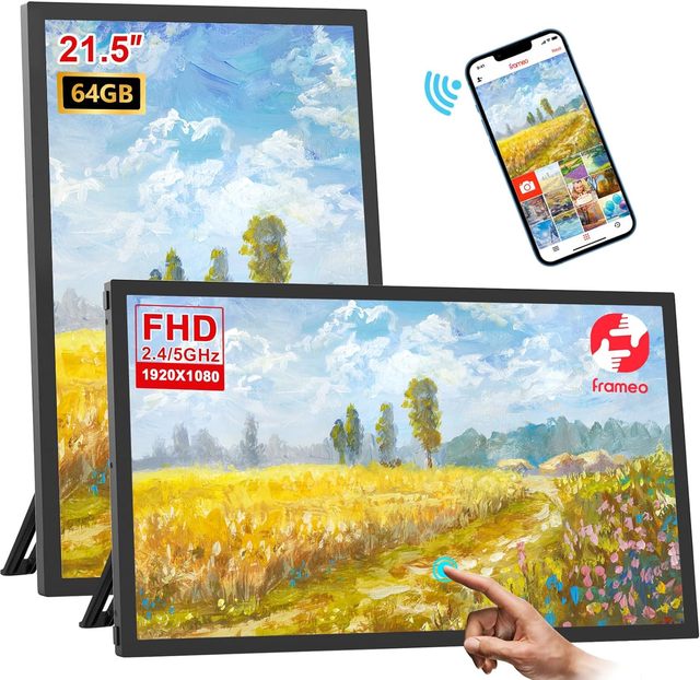 Large Stock Best Seller 21.5 Inch 64GB Storage 2.4G/5G Wifi Stand Out with a Distinctive WiFi Digital Picture Photo Frames