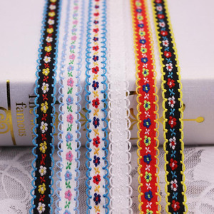 Pizzo ricamato piccolo nastro etnico floreale accessori abbigliamento fai da te accessori gioielli - Product Image 3