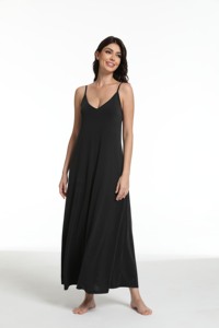 Бамбуковые хлопковые ночные рубашки на заказ, черные женские ночные рубашки без рукавов, оптовая продажа, Ночные платья для сна для женщин - Product Image 5