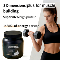 Poudre de protéines de lactosérum naturelle OEM ODM en marque privée pour hommes et femmes adultes, gain de masse musculaire rapide, halal, 450g, fitness