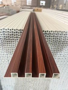 Tuyệt vời tường thiết kế hiện đại PVC WPC gỗ Bảng nhựa khách sạn lưới tản nhiệt nhỏ trang trí TV nền rắn không thấm nước Cyber - Product Image 6