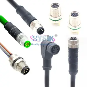 Hysik Cable Connector Manufacture M5 M8 M12 M16 Signal Cable 2 3 4 5 6 8 Pin Female Connection Cable