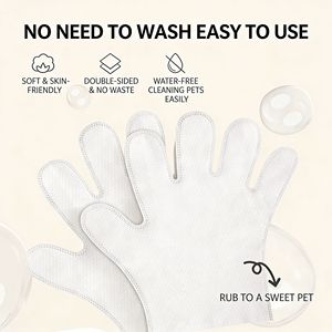 Gants de toilettage jetables <span class=keywords><strong>pour</strong></span> animaux de compagnie, lingettes nettoyantes avec étiquette personnalisée, formule douce, nettoyage en profondeur <span class=keywords><strong>pour</strong></span> chiens et chats, utilisation sur tout le corps - Product Image 4
