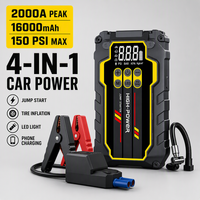 Démarreur de voiture et de camion, batterie portable 12V avec compresseur de pompe à air, booster, kit Baseus 1000A
