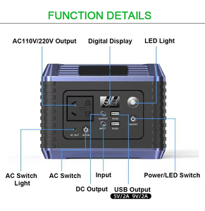 สถานีไฟฟ้าพกพา 300W 64000mAh 237WH แบตเตอรี่ลิเธียมเกรด A 220V 110V AC 12V DC ช่องเสียบ USB Type-C - Product Image 3