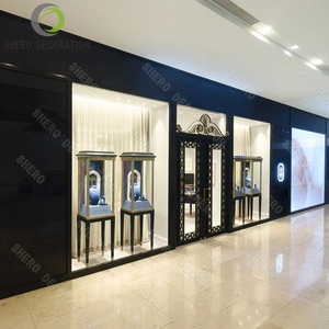 High End Stainless Steel Gold <b>LED</b> <b>Waterproof</b> Jewelry Display Showcase Cabinet Custom Display Stand for Retail Store - Product Image 1