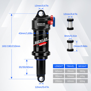 <span class=keywords><strong>Amortisseur</strong></span> <span class=keywords><strong>arrière</strong></span> à air comprimé pour vélo de montagne en alliage d'aluminium BUCKLOS, suspension 165 <span class=keywords><strong>mm</strong></span>/190 <span class=keywords><strong>mm</strong></span>/210 <span class=keywords><strong>mm</strong></span> - Product Image 2