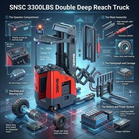 SNSC 双深式伸缩叉车 3300LBS VNA 拉杆式伸缩叉车，适用于高密度仓储和配送中心