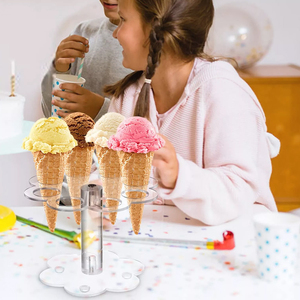 Soporte de cono de helado personalizado de fábrica, soporte de exhibición de cono de gofre acrílico de 8 agujeros - Product Image 5
