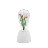 Lampu LED Kubah Berbahan Semen dengan Bunga Mawar Buatan, Lampu Malam untuk Meja Rumah, Dekorasi Pernikahan, Hadiah, Dekorasi Natal