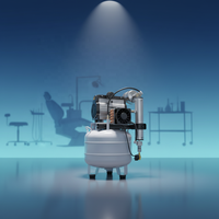 Compresor de Aire Silencioso y Portátil de 110v/60hz 220V sin Aceite, Cabezal de Bomba para Uso Médico/Laboratorio/Sillón Dental, 6 Bar, 120 Lpm, 115 PSI
