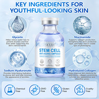 Sérum Visage Anti-Âge Instantané MOULIS Private Label Corée, Ampoule Anti-Rides à Base de Cellules Souches pour Raffermir la Peau