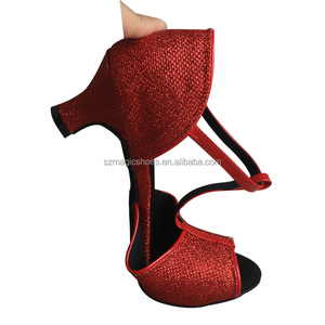 로고 힐즈 댄스 슈즈 레드 글리터 넣기 - Product Image 3