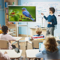 Tableau blanc interactif intelligent Tacteasy 0EM/ODM 4K LCD à fixation murale, système double Android/Windows, écran tactile pour l'éducation