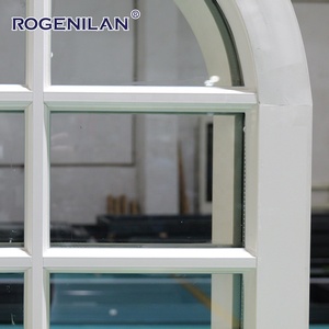 Fenêtres fixes arquées résistantes aux ouragans sur mesure de l'usine Rogenilan, fenêtres en aluminium à double vitrage Low-E avec grilles - Product Image 5
