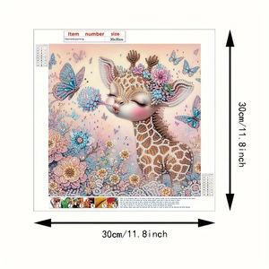 Peinture au diamant 5D DIY 30*30CM, décoration d'intérieur animale, papillon, <span class=keywords><strong>girafe</strong></span>, peinture au diamant moderne en cristal pour débutants - Product Image 2