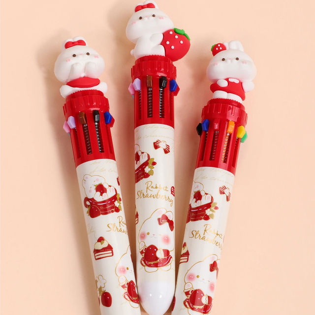 KUKI Brand Promotional Customized Ten Color Ballpoint Pen School Hand Account Supplies Pen Stationery