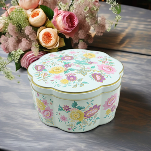 Boîtes en métal décorées de fleurs, <span class=keywords><strong>prix</strong></span> d'usine, pour emballages cadeaux, chocolats, bonbons, gâteaux, Noël, Halloween - Product Image 2