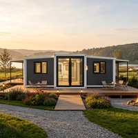 Casa Prefabricada de Panel Sándwich de Acero Plegable y Expandible de 20 pies/40 pies para Alojamiento Temporal y Base de Camping