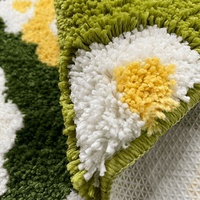 Tapis de chevet moderne et pastoral haut de gamme, en polyester floqué épais, hauteur de poils 10-15 mm, imprimé HD motif floral, lavable et antidérapant – Meilleures ventes