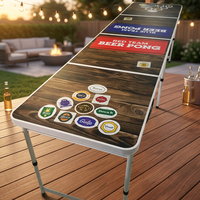 Table de beerpong pliante avec ouvre-bouteille pour jeu de fête intérieur et extérieur pour adultes