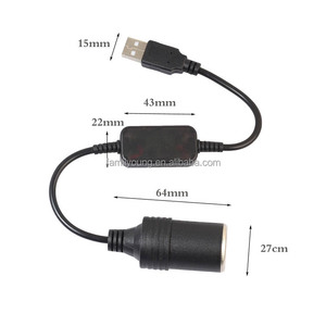 Adaptador Convertidor USB de 5V 2A a Encendedor de <span class=keywords><strong>Cigarrillos</strong></span> de 12V, USB Macho a Hembra, Accesorios Electrónicos para Automóviles - Product Image 3