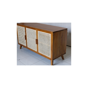 3DR Teak Rattan <b>Sideboard</b>, featuring teak wood with rattan weaving for timeless <b>storage</b>, style, and natural charm. - Product Image 3