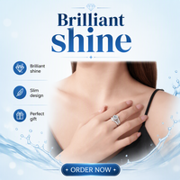 Bague de fiançailles en moissanite pour femme, en argent sterling 925, taille brillant rond, six griffes, bande pavée croisée