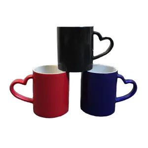 GX06 Hot Selling Coated Color Gloss Changing 11 Oz Ceramic Coffee Mug Sublimation Custom Color Changing Mug