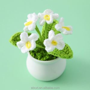 Plantes en pot personnalisées en crochet tricoté, fleurs de myosotis, décorations murales pour fêtes, mariages, Halloween, Noël, remise de diplômes - Product Image 5
