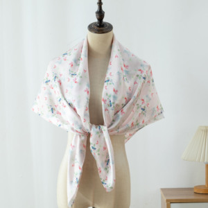Wholesale Satin Silk Floral Print 70*180Cm <b>Large</b> Size Women Long Shawl Multi-Use Neck <b>Scarf</b> Fashion Gift for Ladies - Product Image 1