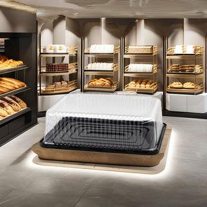 Kotak kue persegi panjang transparan tutup kubah kapasitas besar wadah roti hewan peliharaan kemasan Blister cangkang kerang plastik sekali pakai - Product Image 2