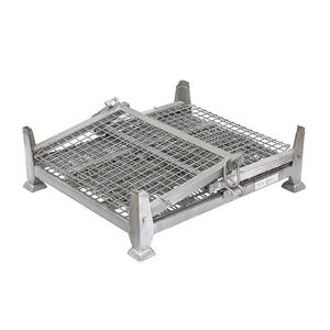 China Magazijn Transportstapel Verzinkte Verzinkte Opvouwbare Stalen Bakken - Product Image 4