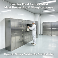 Casier de rangement commercial en acier inoxydable pour employés, idéal pour les usines agroalimentaires, la transformation de la viande et les abattoirs