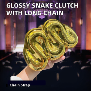 Bolso de Mano Elegante y Lujoso para Mujer, con Cadena Larga Creativa, Diseño de Caja, Acrílico Brillante, Versátil, de Poliéster - Product Image 2