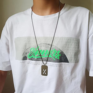 Gioielli Dropshipping <span class=keywords><strong>HA</strong></span> catena maglione Hip-hop da uomo ciondolo moda da donna in acciaio inossidabile con lettera di gioielli collana vuota - Product Image 3