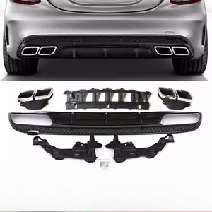 Embouts d'échappement pour Mercedes Benz Classe C W205 C200 C180 C300L C260 jusqu'à C63, embouts de silencieux en acier inoxydable avec <span class=keywords><strong>becquet</strong></span> arrière - Product Image 4