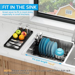 Bồn rửa chén đĩa khô giá mở rộng món ăn nhỏ giá trên bồn rửa chén với Silicone khô khay món ăn <span class=keywords><strong>drainer</strong></span> cho nhà bếp truy cập - Product Image 4