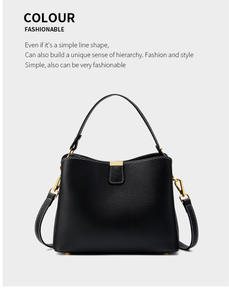 Sac à bandoulière seau en cuir de vachette véritable de marque unique 2026 avec trois sangles pour femme, idéal été comme hiver - Product Image 4