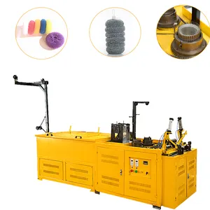 Kitchen Mesh scourer making machine combined wire drawing cleaning sponge making machine