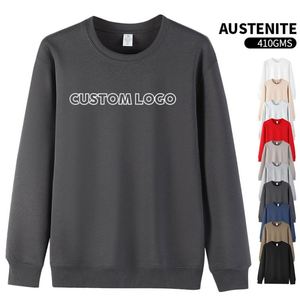 เสื้อพูลโอเวอร์คอกลมผ้าฝ้ายหนาน้ำหนัก 410GSM ตะเข็บคู่ สำหรับฤดูหนาว แบบลำลอง ใส่ได้ทั้งชายและหญิง รับสกรีนโลโก้ - Product Image 2