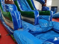 Toboggan aquatique gonflable de qualité commerciale Ocean Wave Blue, grande piscine gonflable avec toboggan