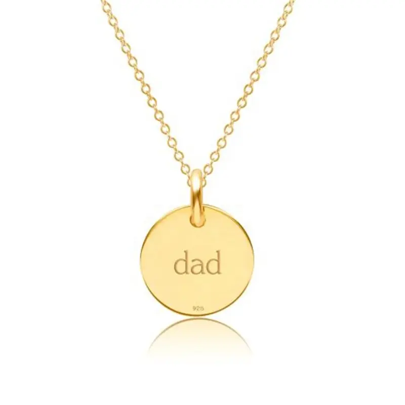 Wholesale personalized jewelry stainless steel custom dad round necklace pendant Father's Day jewelry birthday gift