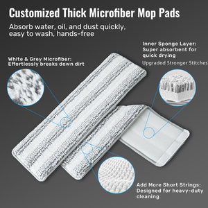 Bộ lau nhà bằng thép không gỉ Homettler Flat <span class=keywords><strong>Mop</strong></span> kèm xô, tay cầm thông minh, đầu lau thay thế và bộ vắt nước tách nước bẩn - Product Image 5