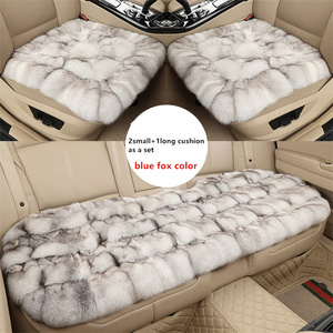 Cuscino per Sedile Auto in Pelliccia di <span class=keywords><strong>Volpe</strong></span>, Set di 2 Piccoli e 1 Grande, <span class=keywords><strong>Rosso</strong></span>, Morbido e Confortevole per Interni Auto, Produzione di Fabbrica - Product Image 4