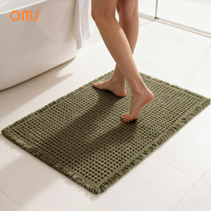 Luxury Handmade Reversible <strong>Waterproof</strong> Non-slip Waffle <strong>Bath</strong> <strong>Mat</strong> for Home &amp; Hotel Use Pet Friendly - Product Image 1
