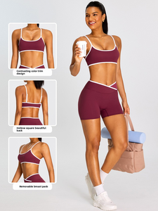Nuovo Arrivo Reggiseno Sportivo Effetto Nudo in Nylon Spandex <span class=keywords><strong>con</strong></span> <span class=keywords><strong>Spalline</strong></span> <span class=keywords><strong>Sottili</strong></span> Traspirante Anti-shock per Palestra e Allenamento - Product Image 6