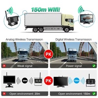 Caméra de recul sans fil 7'' AHD avec écran tactile numérique DVR, vision nocturne IR, enregistrement, moniteur WiFi 4 canaux pour camion/remorque/bus/camping-car