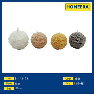 All'ingrosso decorativo 7cm a forma di rosa candele in bianco Beige giallo grigio per la decorazione della casa - Product Image 1
