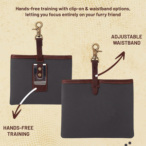 Pochette à friandises <span class=keywords><strong>pour</strong></span> chien NiBao <span class=keywords><strong>pour</strong></span> l'entraînement, sac à friandises en cuir premium et <span class=keywords><strong>toile</strong></span> <span class=keywords><strong>cirée</strong></span> avec double fermeture magnétique et clips <span class=keywords><strong>pour</strong></span> ceinture - Product Image 4